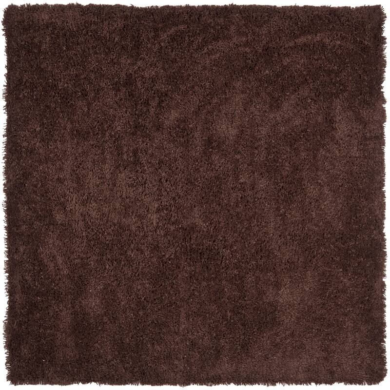 SAFAVIEH Handmade Classic Shag Nakhshun Rug - 7' x 7' Square - Chocolate