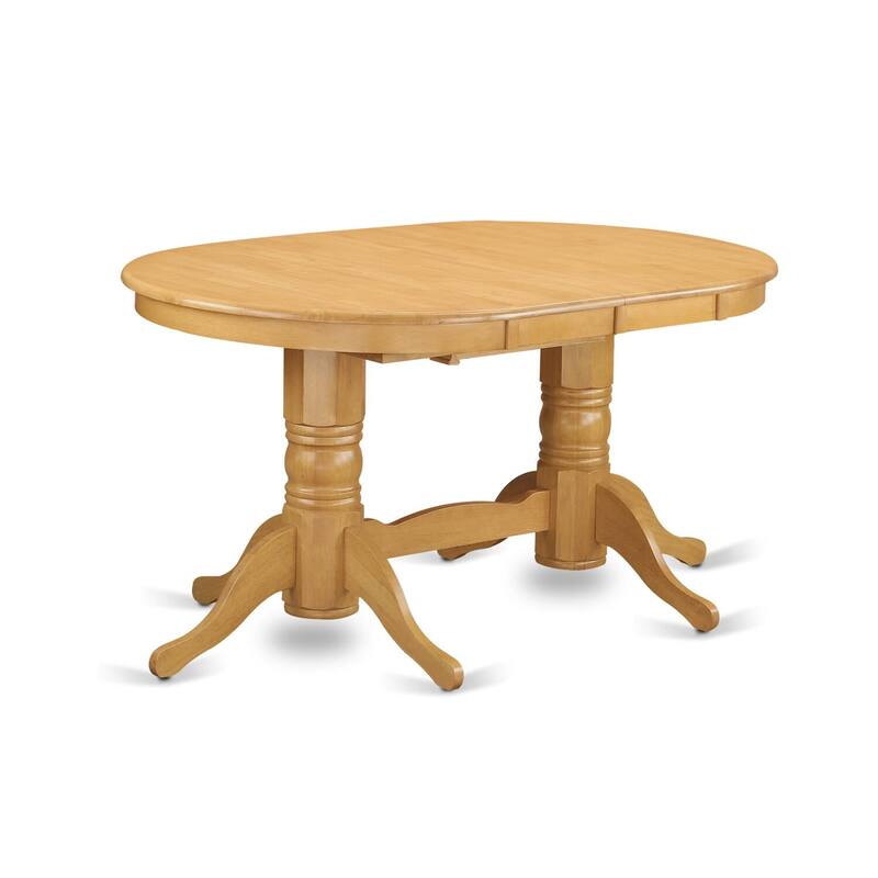 East West Furniture Vancouver Dining Table - an Oval kitchen Table Top & Double Pedestal Base(Finish Options)
