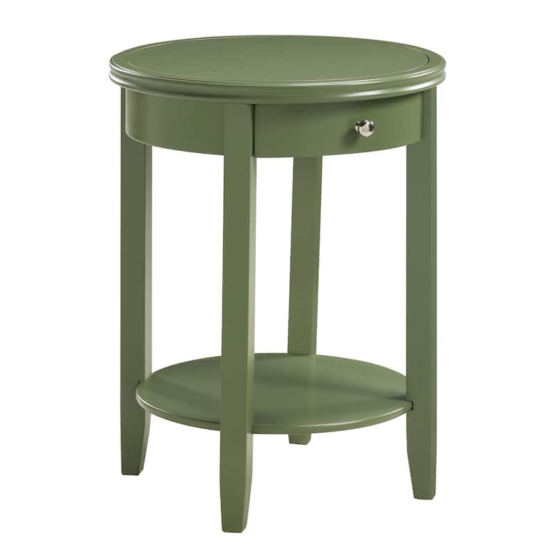 Convenience Concepts American Heritage Baldwin 1 Drawer End Table with Shelf - Dark Sage Green