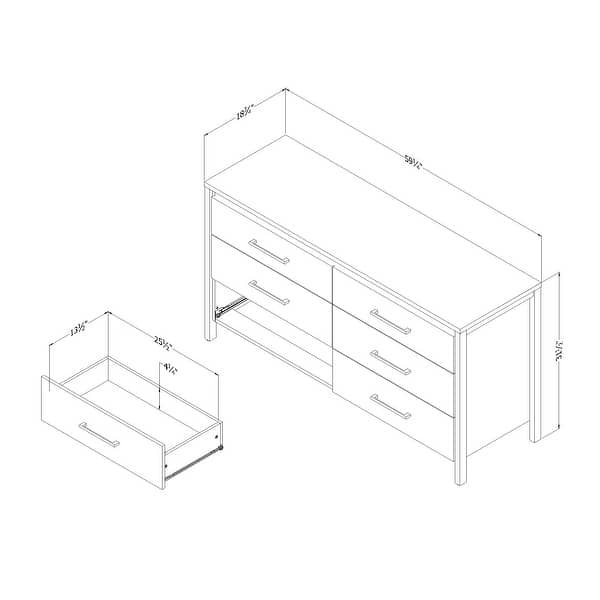dimension image slide 1 of 3, South Shore Gravity 6-Drawer Double Dresser