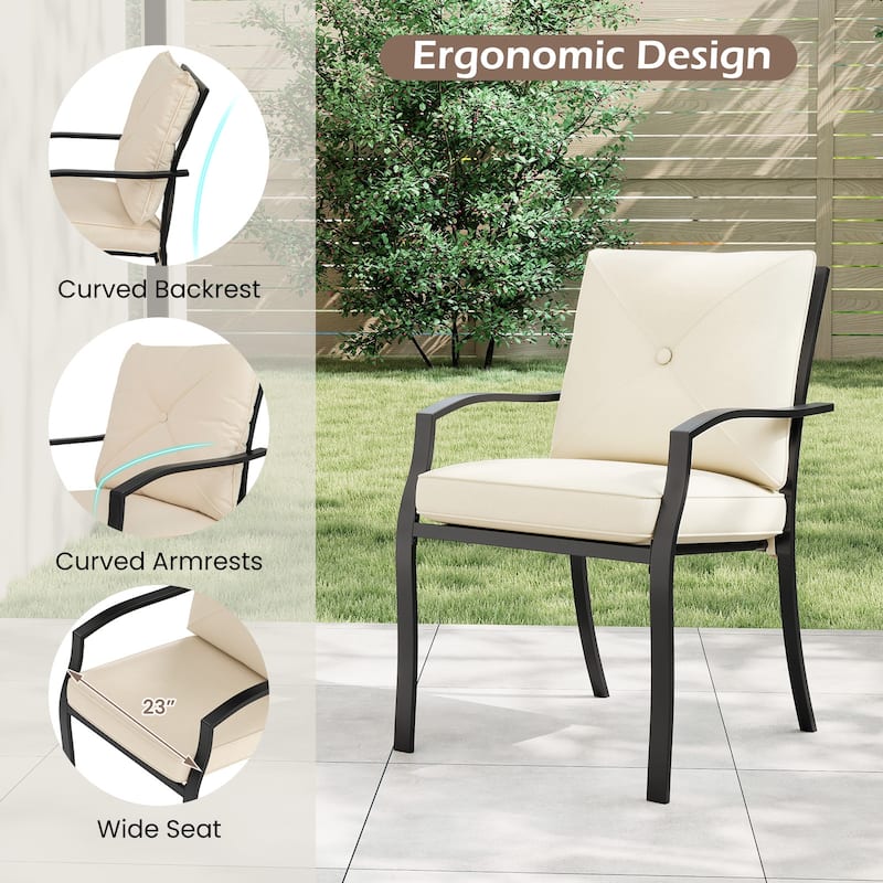 Gymax Outdoor Patio Dining Chair Set of 4 Stackable Garden Chairs with