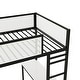 preview thumbnail 27 of 31, Furniture of America Jackson Modern Black Metal Loft Bed with Dual Desks and Closet Rod