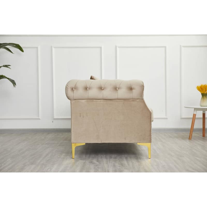 35"D x 85"W x 30.3"H Velvet Chesterfield Button-tufted Sofa