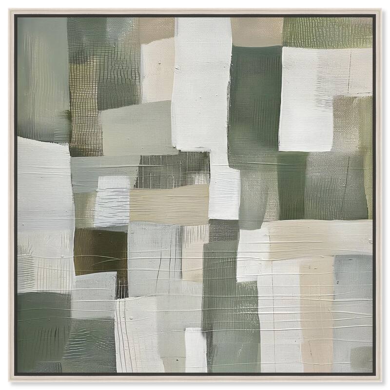 Pale Jade Green I Canvas by Art Remedy - Silver - 20" x 20"