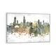 preview thumbnail 5 of 10, iCanvas "Chicago Skyline" by WallDecorAddict Framed Canvas Print White - 18x26
