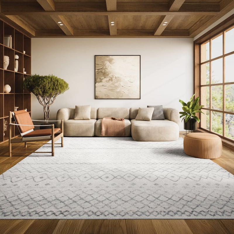 SAFAVIEH, Madison Eris Moroccan Boho Rug - 8' x 10' - Ivory/Charcoal