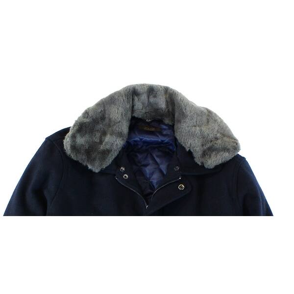 Shop Tasso Elba New Blue Mens Size Large L Faux Fur Button Zip