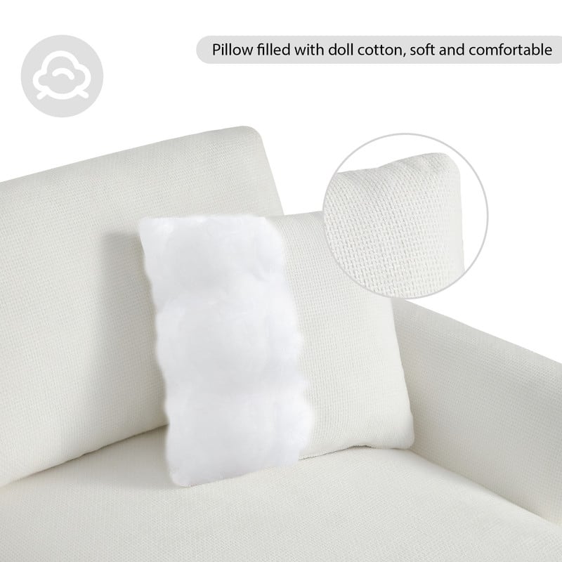 119" Modern Oversized Chenille Sectional Sofa,Living Room Couches with 2 Free Pillows
