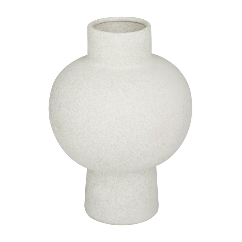 CosmoLiving by Cosmopolitan White Ceramic Handmade Decorative Vase
