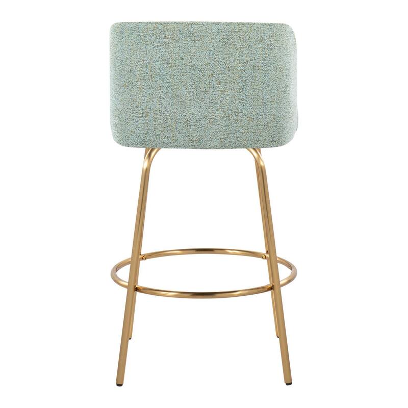 Silver Orchid Vallberga 26" Counter Stool with Gold Metal Base (Set of 2)