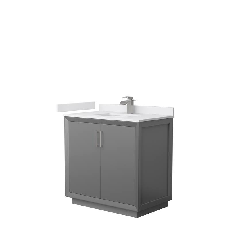 Strada 36-Inch Single Vanity Set, Cultured Marble Top
