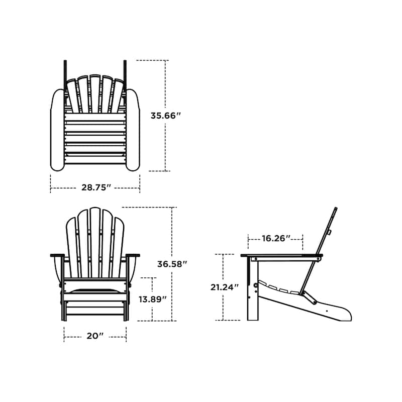 Trex Outdoor Furniture Monterey Bay Folding Adirondack Chair