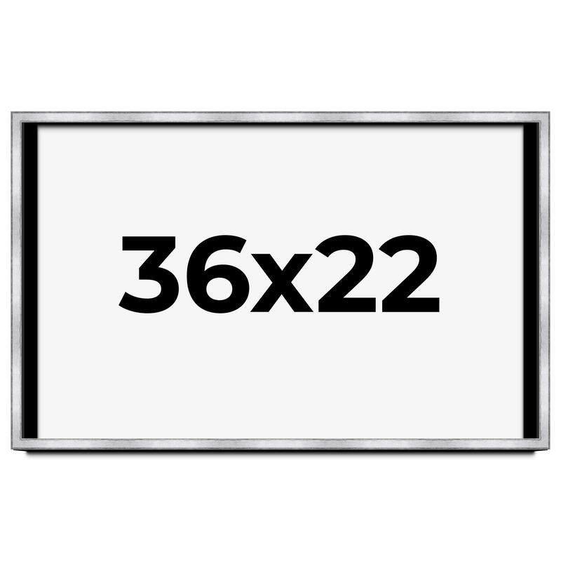 36x22 Shadow Box Frame Silver | 1.375 Inches Deep Real Wood