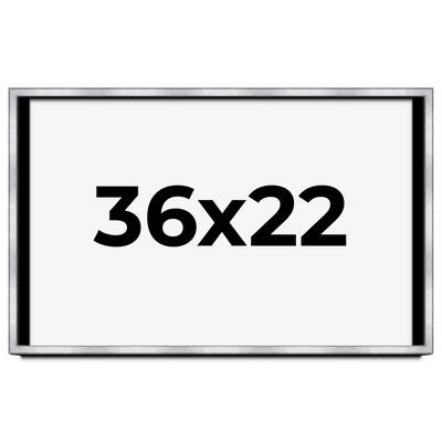 36x22 Shadow Box Frame Silver | 1.375 Inches Deep Real Wood
