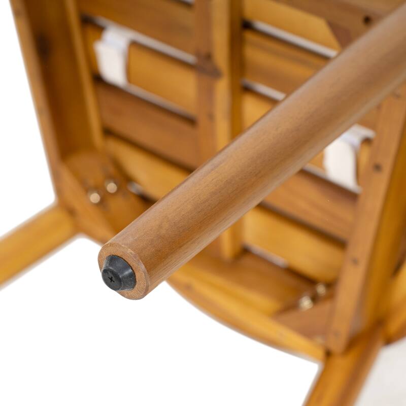 Christopher Knight Home - Meadowbrook Outdoor Acacia Wood 5-Piece Dining Set with Cushioned Chairs