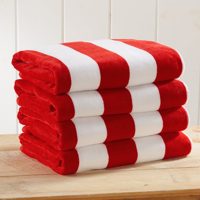 Linery & Co. Cotton Cabana Beach Towel, 4 Pack - 30" x 60"
