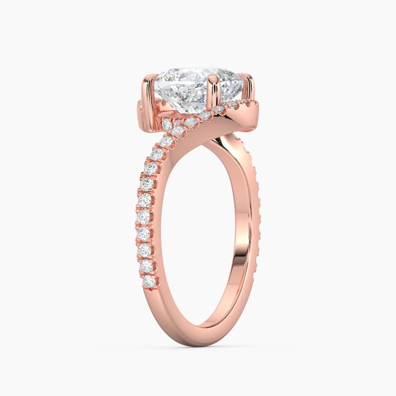 Auriya 14k Gold Cushion Lab Grown Diamond Bypass Engagement Ring 1.00 to 5.00 ct. tw. (F-G, VS)