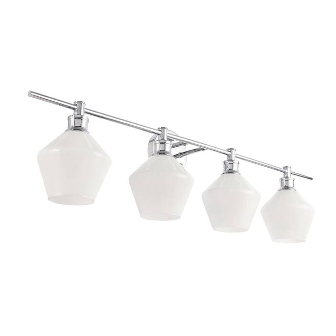 Gwyneth 4-light Contemporary Frosted Glass Vanity Light