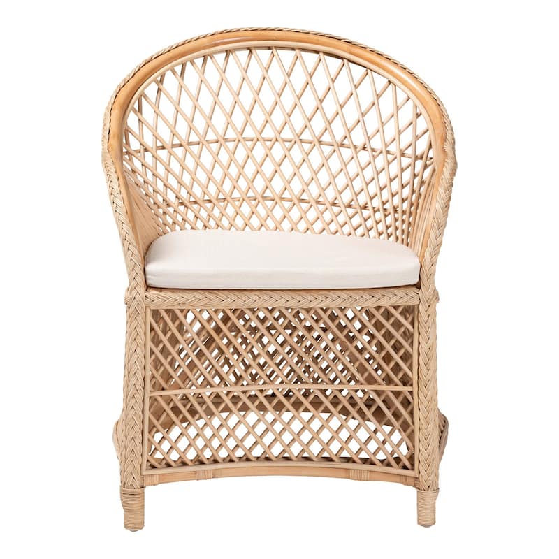 Casilda Bohemian Braided Rattan Arm Chair