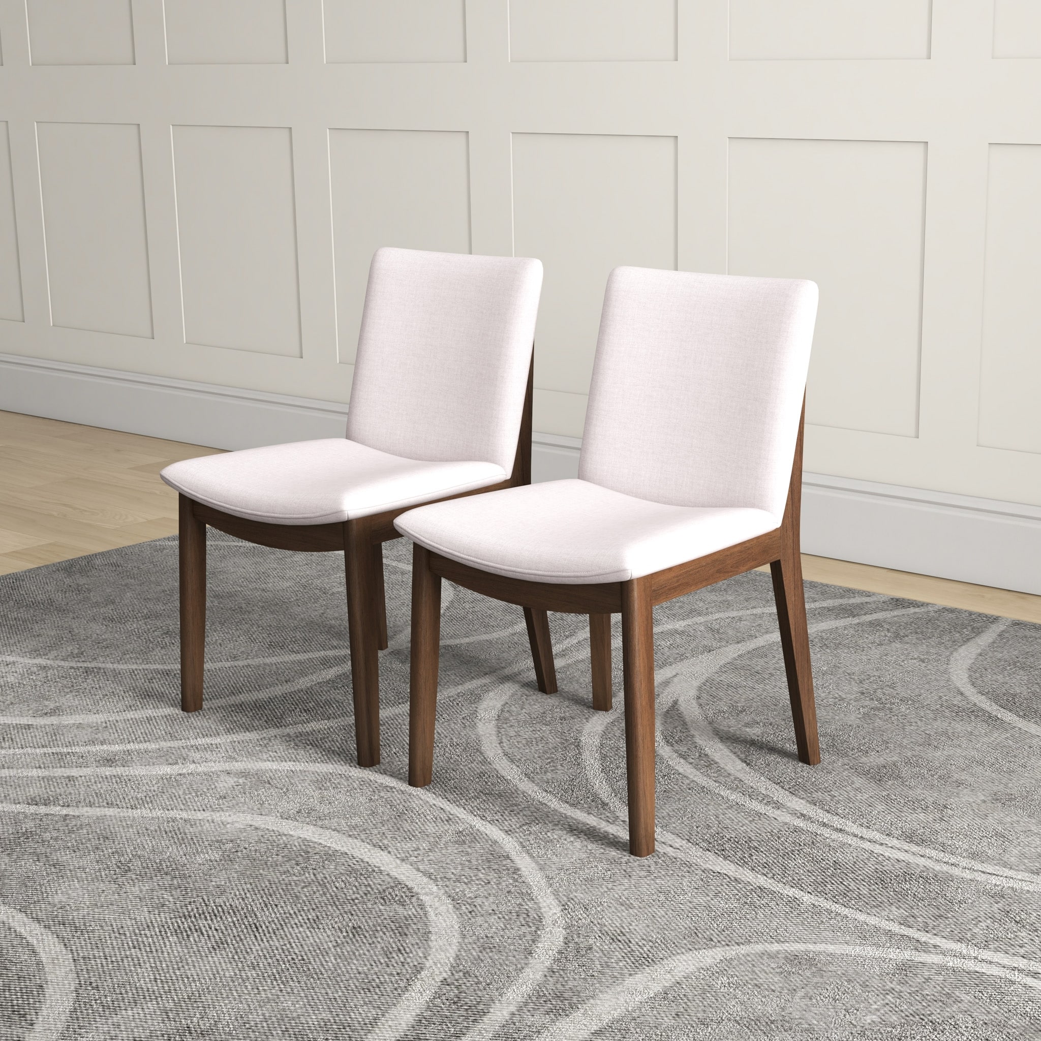 Vermont Mid Century Modern Fabric Dining Chair Set of 2 On