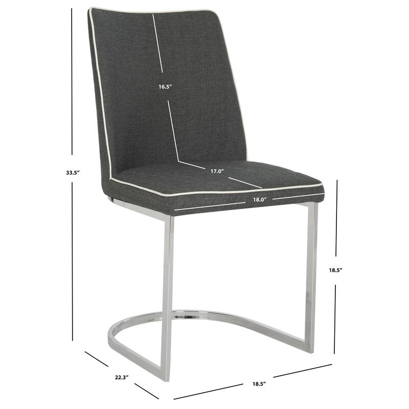 SAFAVIEH Felipa Mid-Century Modern White Dining Chair (Set of 2) - 18.5" x 22.3" x 33.5" - 19Wx22Dx34H