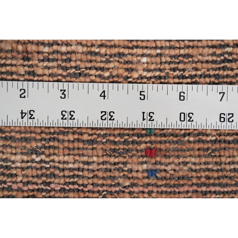 Hand Knotted Oriental Viscose Silk Carpet Tribal Animal Pictorial Peach Gabbeh Area Rug - 9' 10'' X 8' 2''