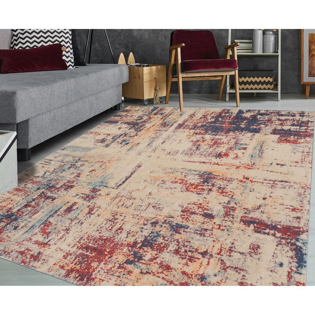 Noori Rug Low-Pile Rivaj Beige/Blue Rug