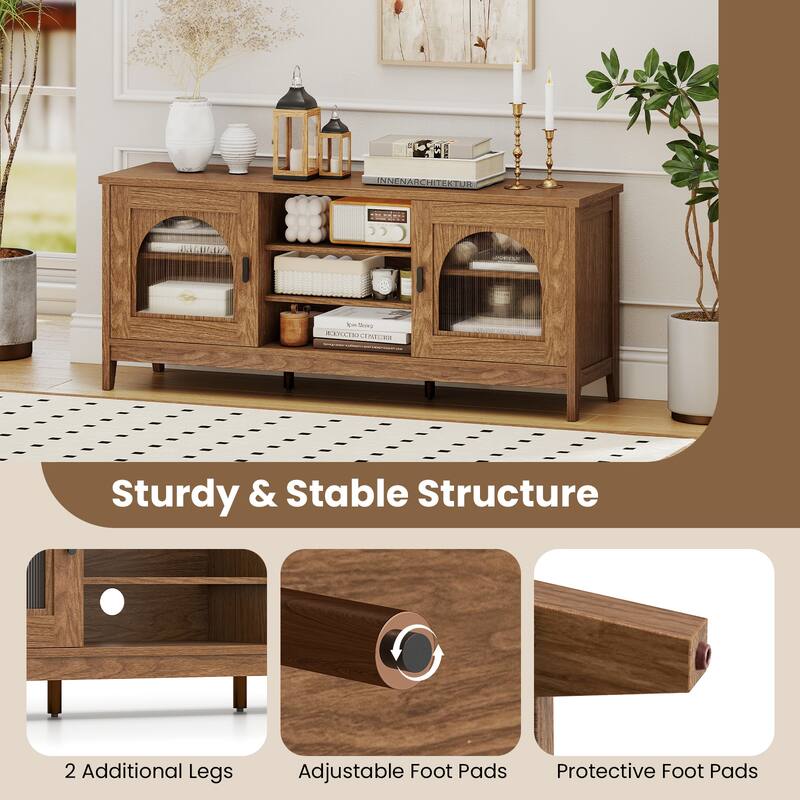 Gymax Farmhouse TV Stand for TVs up to 65'' Modern Vintage TV Cabinet