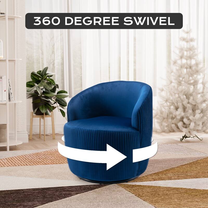 Ouyessir Accent Upholstered Round Velvet 360 Degree Swivel Sofa Chairs