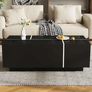 Extendable Coffee Table with High-Gloss Finish - Bed Bath & Beyond ...