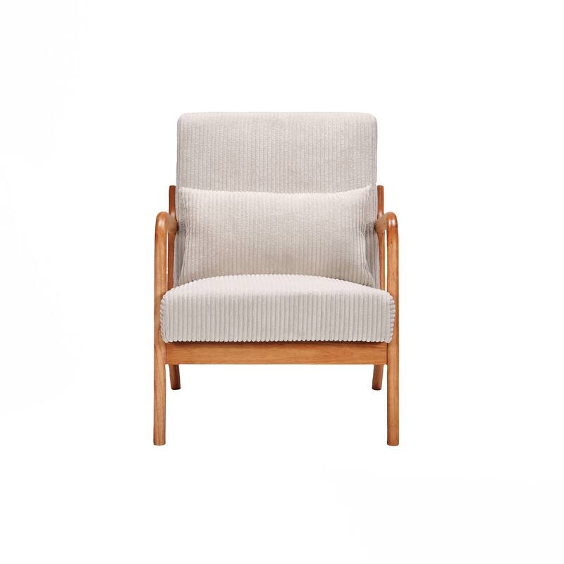 Mid-Century Modern Accent Chair, Arm Chair Living Room Chairs with Pillow