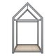 preview thumbnail 14 of 23, Wooden Twin Size House Bed, Kids Bed with House-shaped Roof
