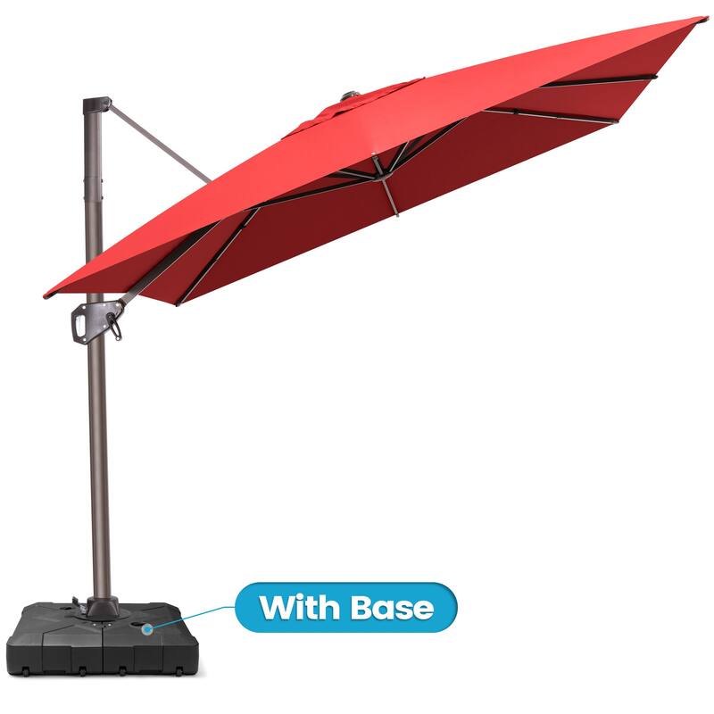 11 x 9 FT Outdoor Patio Offset Cantilever Umbrella with Base