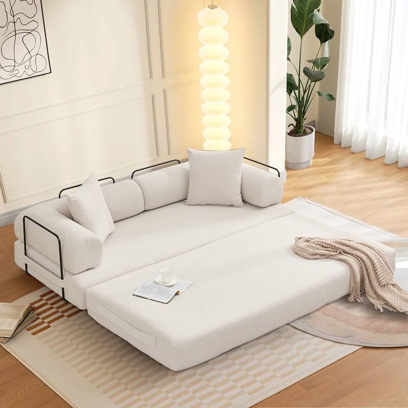 Folding Convertible Sleeper Sofa Bed with Modular Design Perfect for Living Room and Guest Space