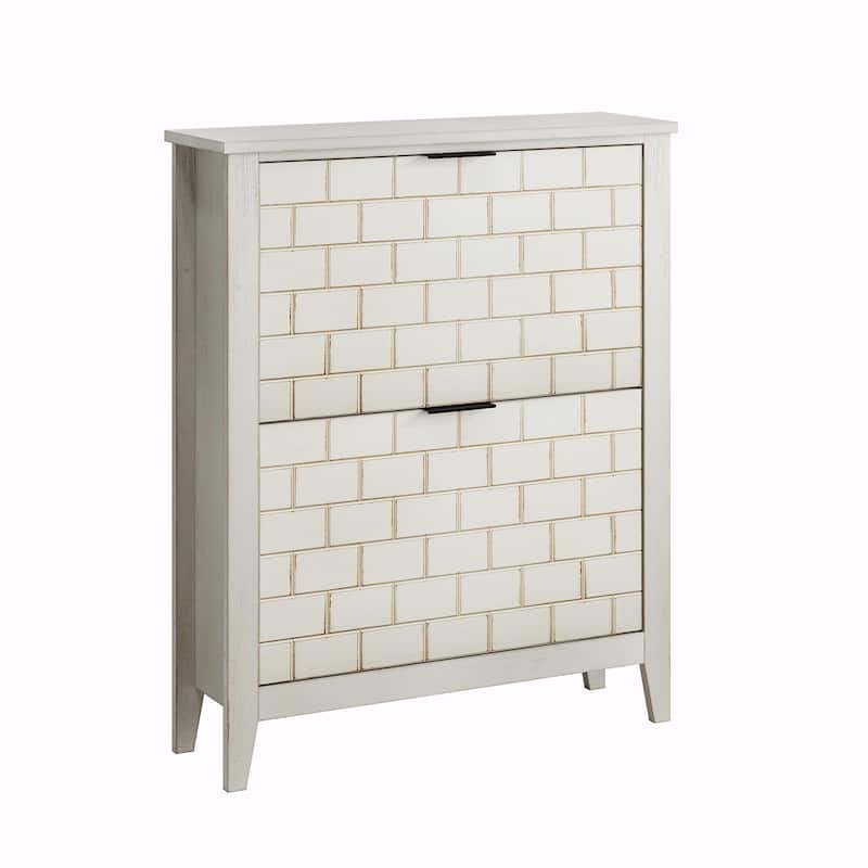 Mid-Century Entryway Shoe Storage - 2 Flip-Top Bins