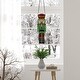 preview thumbnail 3 of 5, River of Goods Cornelius 14-Inch Red and Green Holiday Nutcracker Tiffany-Style Stained Glass Window Panel - 4.25" x 0.25" x 14"