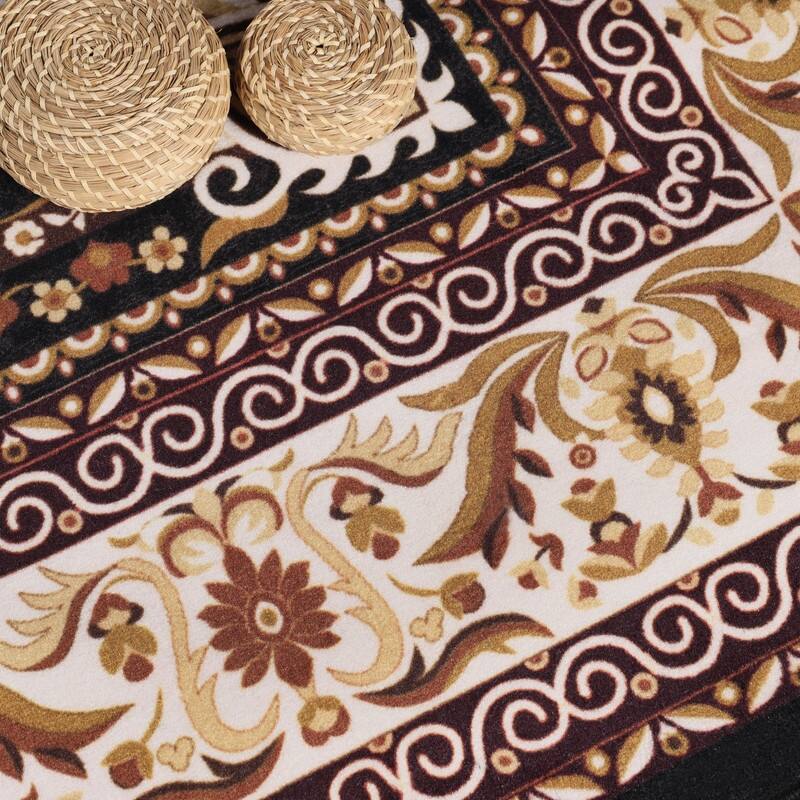 Superior Milan Floral Medallion Washable Indoor Runner or Area Rug