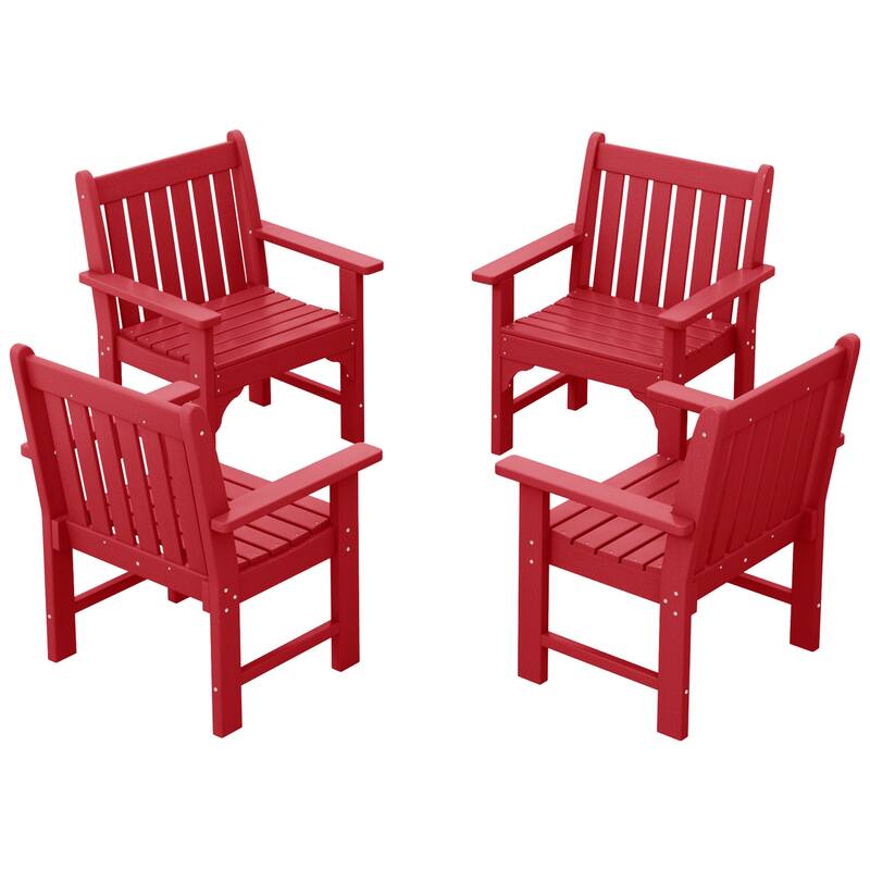 Laguna Poly Garden Arm Chair (Set of 4) - Red