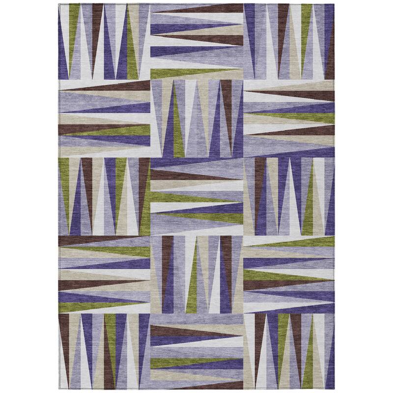 HomeRoots Geometric Transitional Rectangle Outdoor Rug