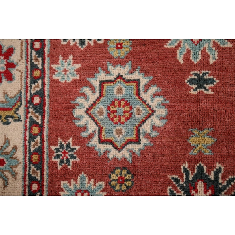 Kazak Accent Rug Handmade Traditional Orange Wool Carpet - 2'8" x 4'1"