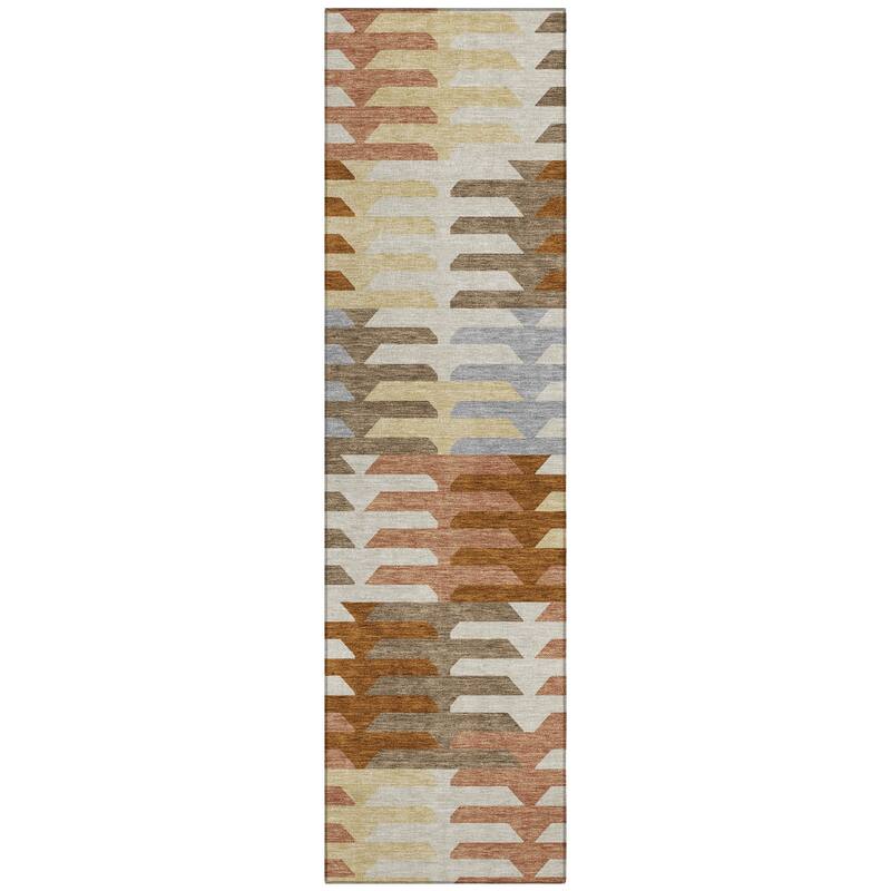 Machine Washable Indoor/ Outdoor Modern Stacks Chantille Rug