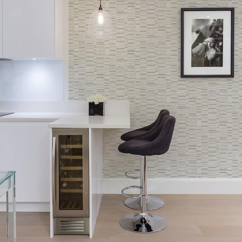A-Street Prints Fresnaye Grey Linen Stripe Wallpaper
