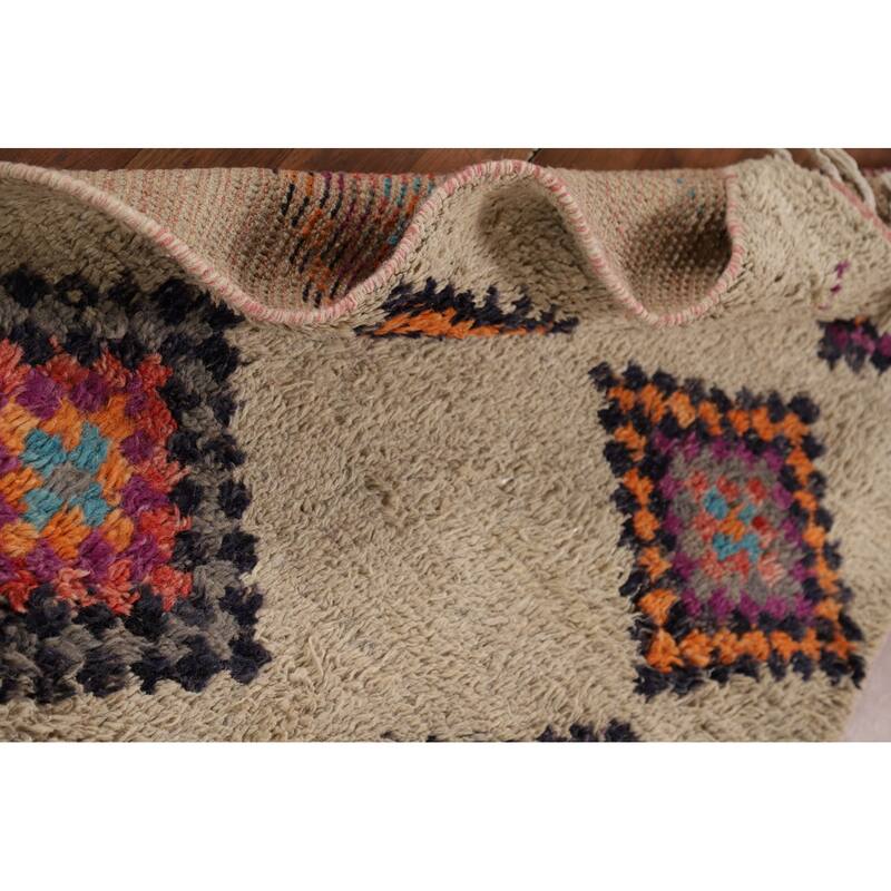 Geometric Plush Moroccan Oriental Accent Rug Handmade Wool Carpet - 3'0" x 5'4"