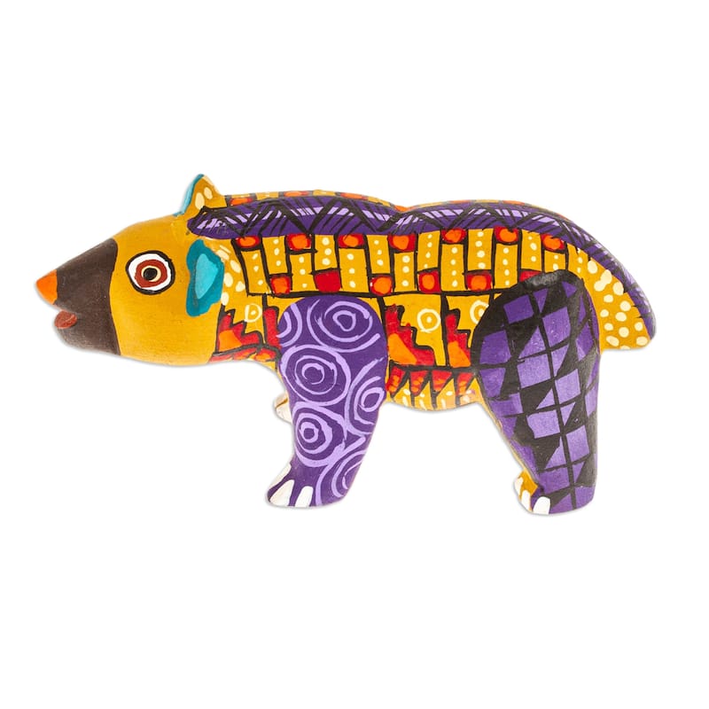 Novica Handmade The Noble Master In Yellow Wood Alebrije Figurine