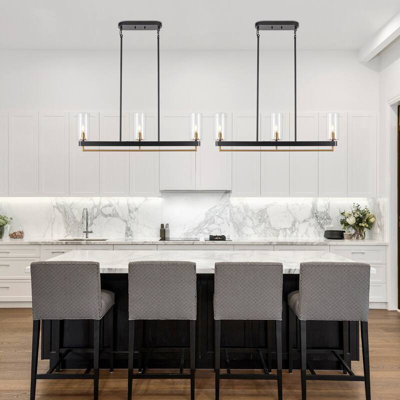 Black Gold Kitchen Pendant Lighting Linear Chandeliers For Dining Room