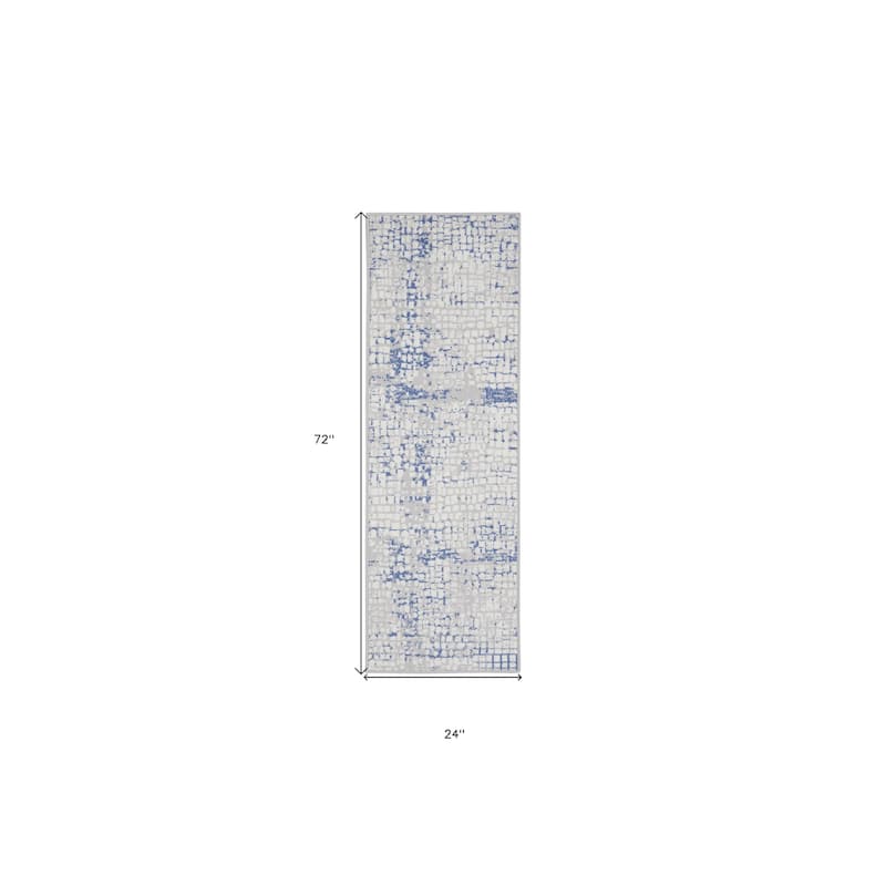 Fodo Power Loomed Abstract Modern Stain Resistant Area Rug By HomeRoots - 72' X '24' X '0.39