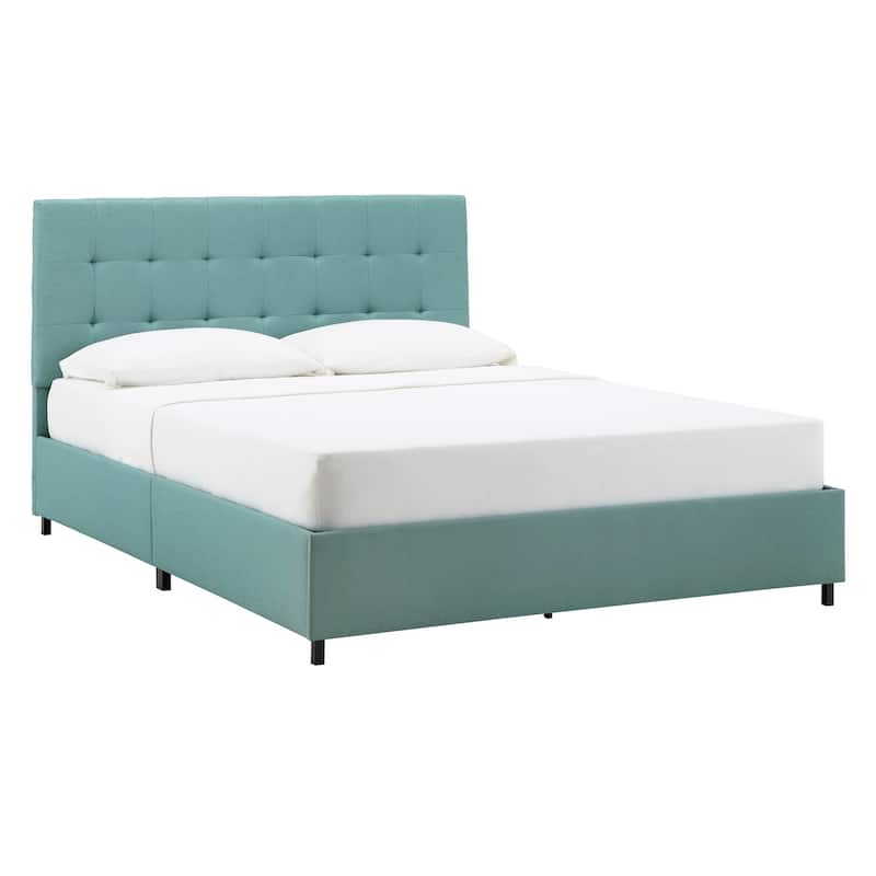 Myla Linen Tufted Queen Platform Bed by iNSPIRE Q Classic - Blue