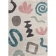 preview thumbnail 3 of 1, Kids Collection -Grey/Pink/Blue Abstract Shapes Rug