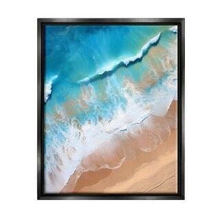 Stupell Aerial Abstract Sea Waves Framed Floater Canvas Wall Art Design ...