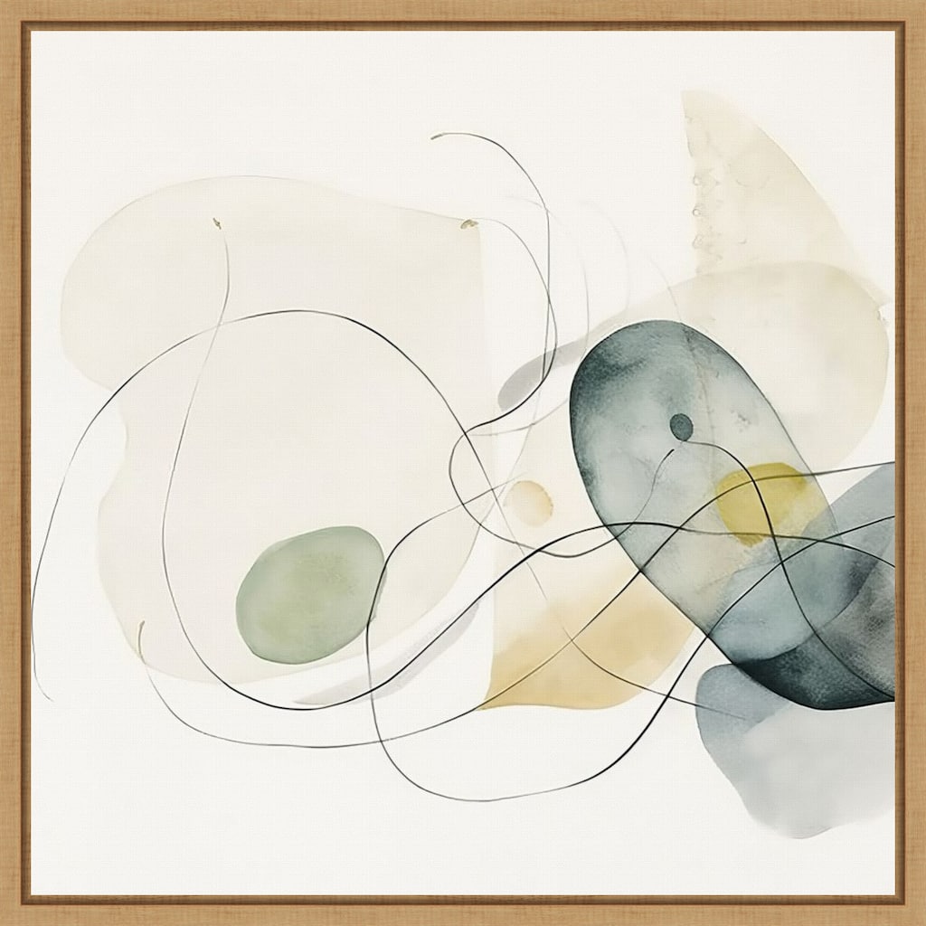 Watercolor Abstract Organic Shapes I by Irena Orlov Framed Canvas Wall Art